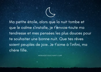 Message bonne nuit ma fille