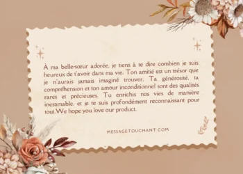 Texte touchant pour sa belle sœur